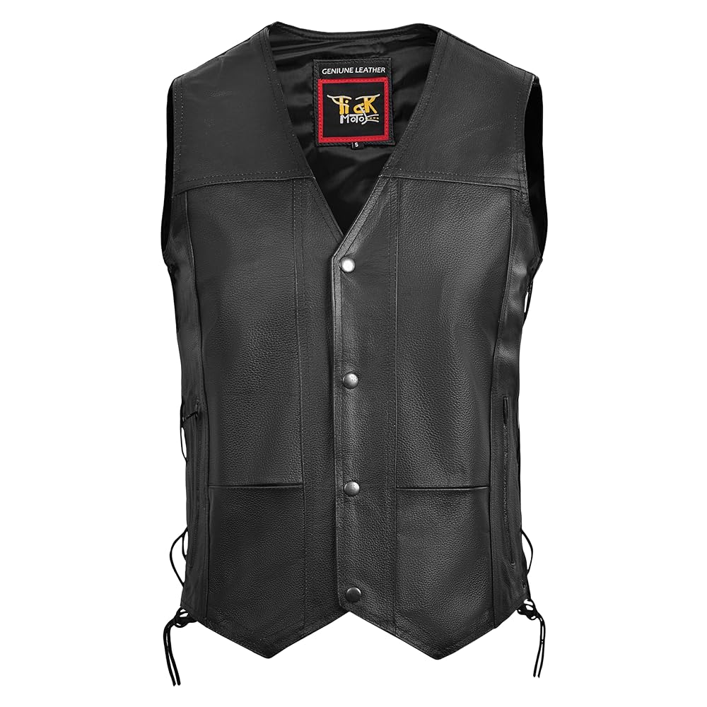 Amazon.com: TIGER MOTO Men's Motorcycle Leather Vest